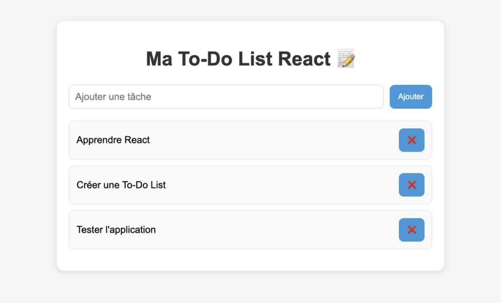 To-Do List React Débutant